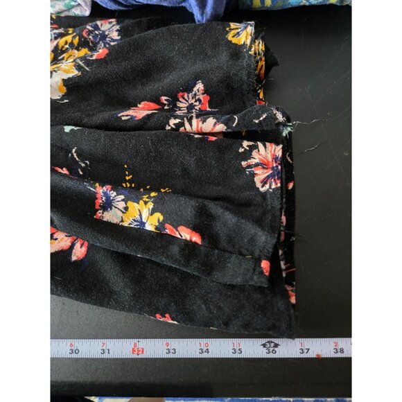 Maurices Dark Floral Short Sleeve Mini Dress Size Large Whimsigoth Boho Summer - Picture 8 of 9